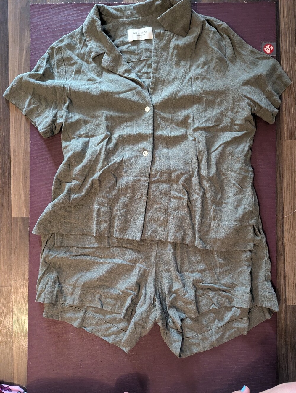 Women's Two-Piece Short Pajama Set in Olive